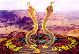 Canyon Serpent Spirits: digital art on canvas 30" x 43"