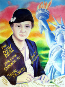 Frances Perkins_The New Deal, colored pencil on paper, 30” x 22”, 2020